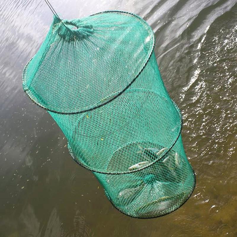 Landing Net Telescopic - Folding Round Nylon Mesh Metal Frame