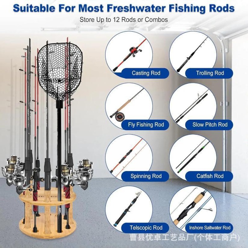 Round Solid Wood Fishing Rod S - Fishing Rod Pod recension och pris